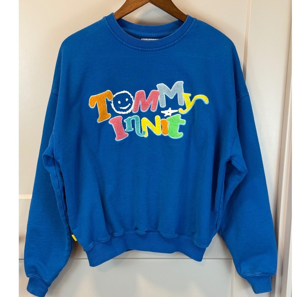 Tommy Innit 2021 PogChamp Limited Edition Blue Crewneck Sweatshirt‎ Size Medium